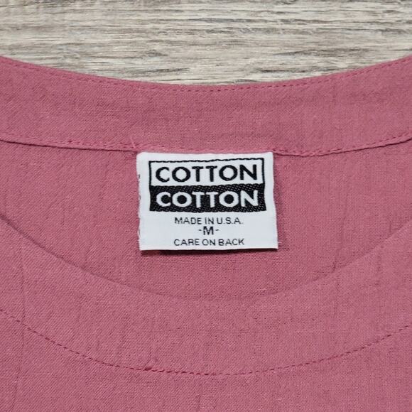 Cotton by Hari Casuals Crinkle Art Maxi Dress Mauve Pink Pockets Boho Milkmaid - Picture 3 of 6